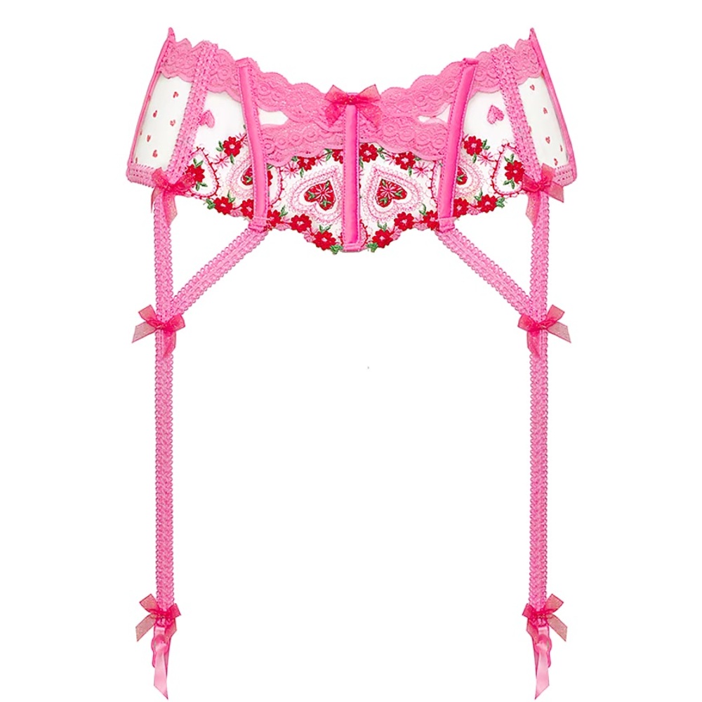 For Love and Lemons Whimsical Garden garter belt, XL